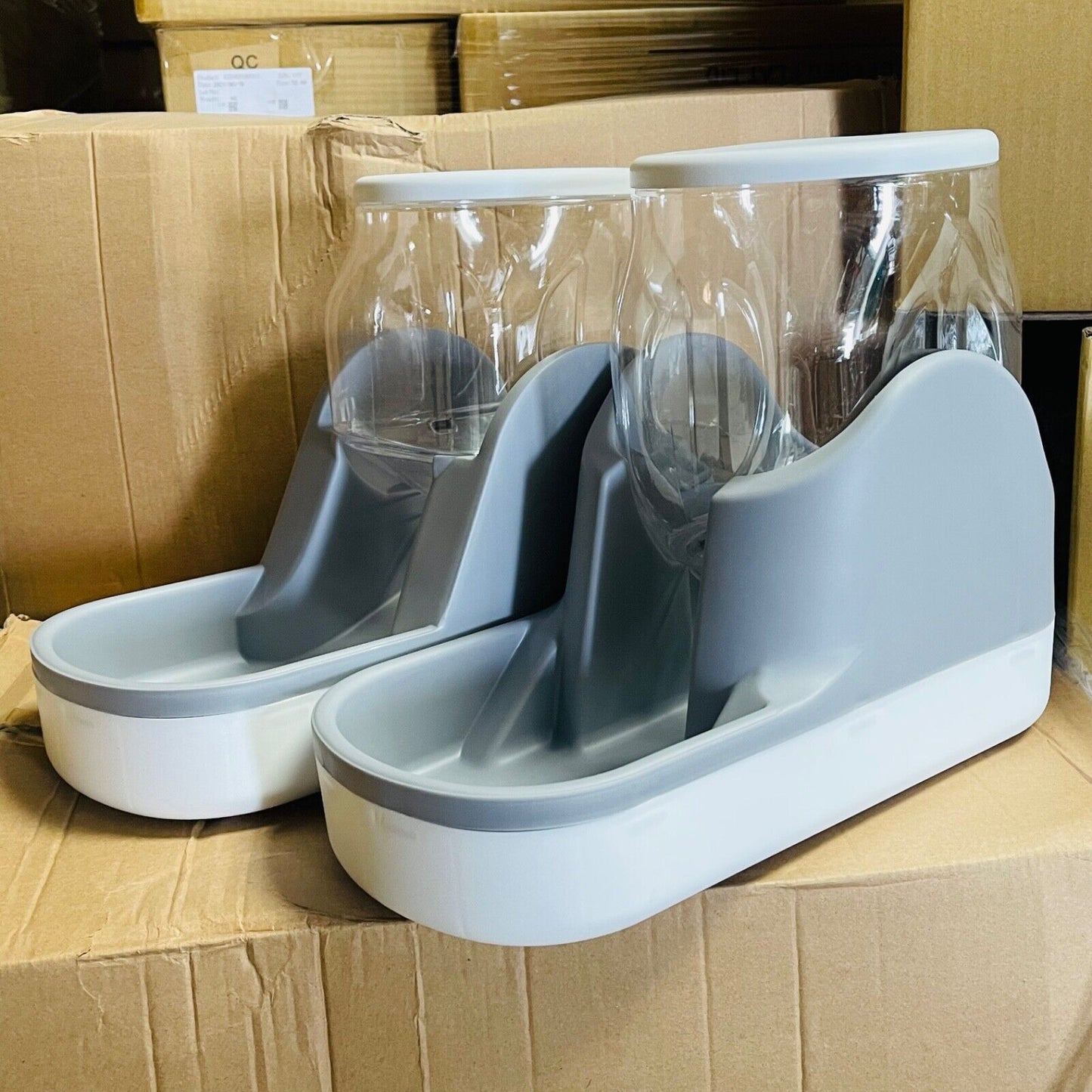 2 pack Automatic Dog Cat Feeder and Water Dispenser Gravity Food Feeder