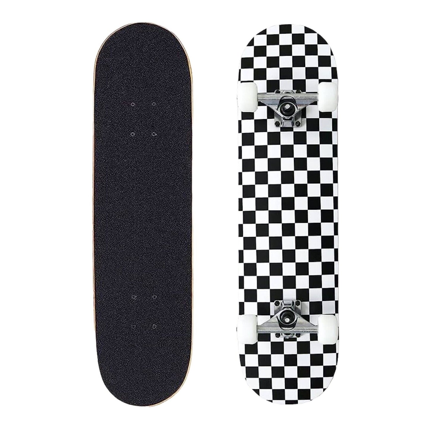 Complete Skateboard 31"x 8" for Kids Teens Adults, 7 Layer Maple Double Kick Dec