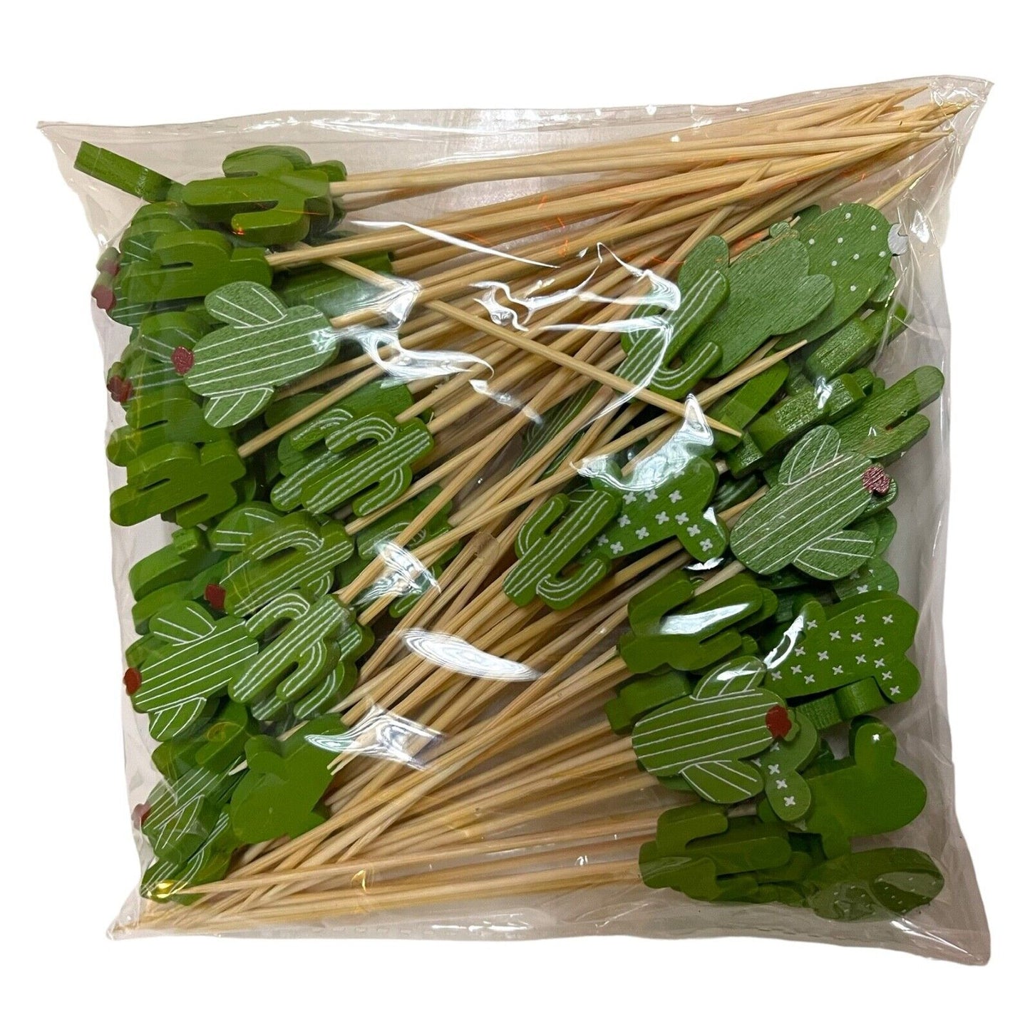100 PCS Bamboo Cocktail Picks 5inch Food Picks Easter cactus flamingo