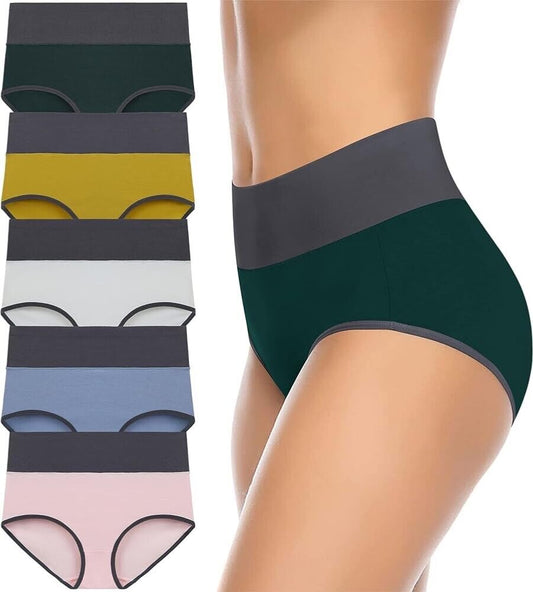 Womens Underwear, High Waisted Cotton Underwear No Muffin