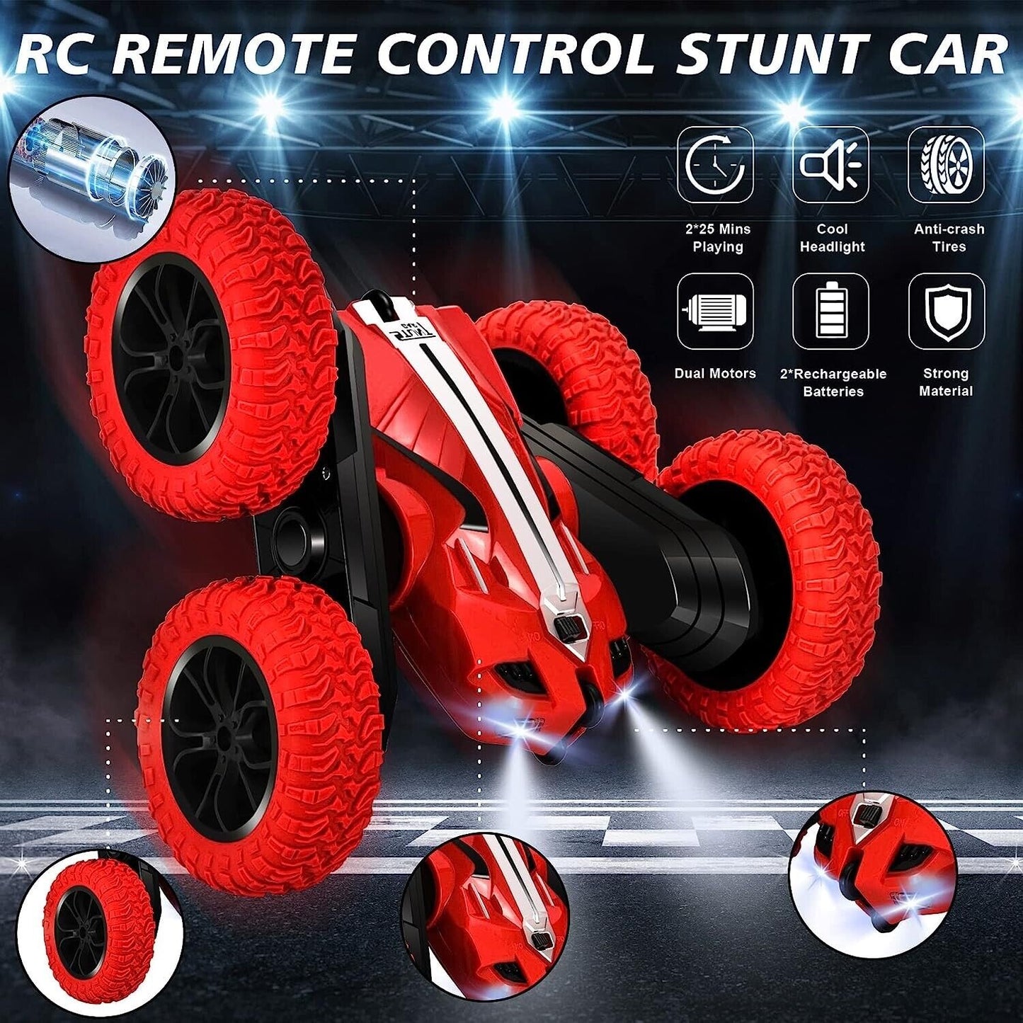 Remote Control Car, RC Car Double Sided Fast Off-Road Stunt RC Toy Car