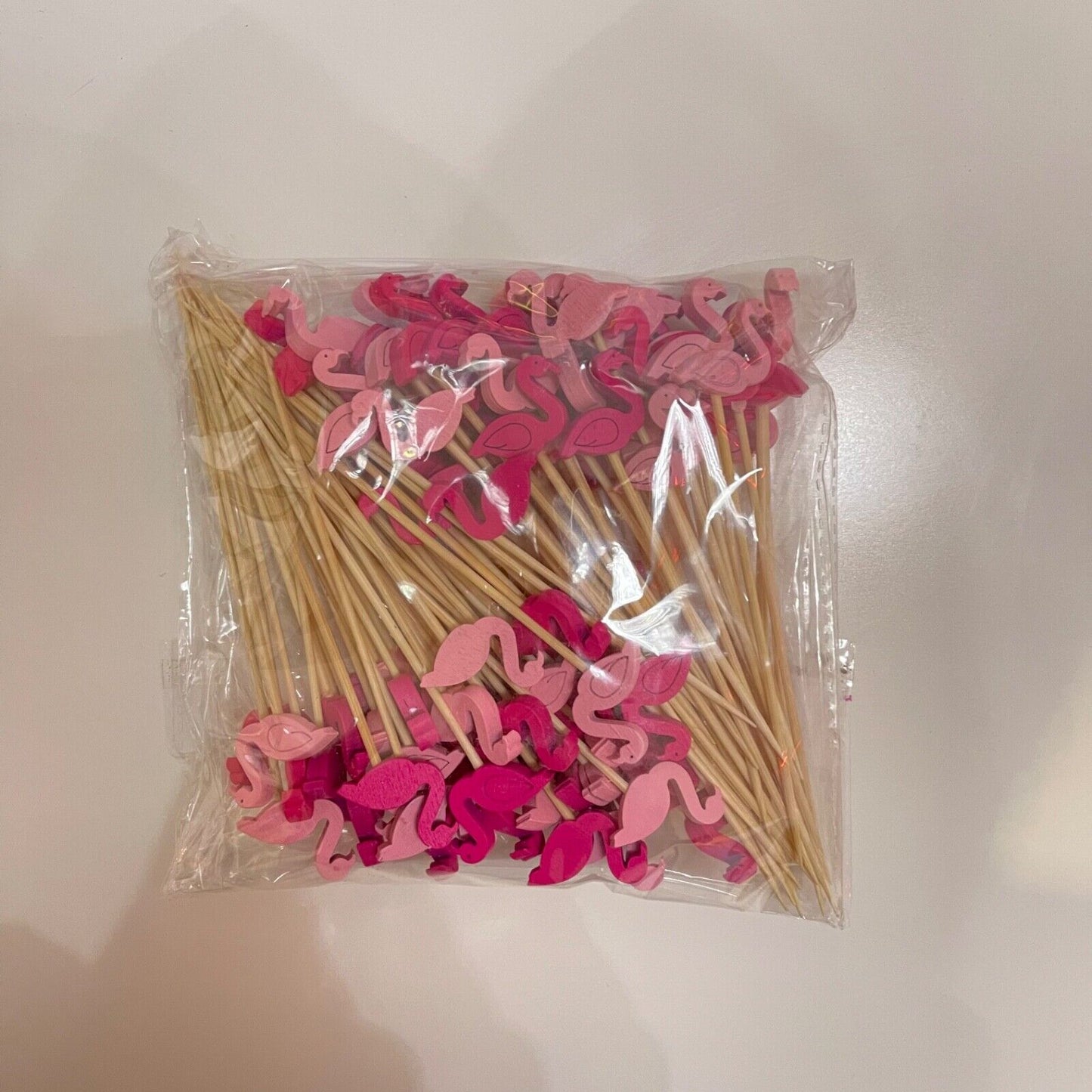 100 PCS Bamboo Cocktail Picks 5inch Food Picks Easter cactus flamingo