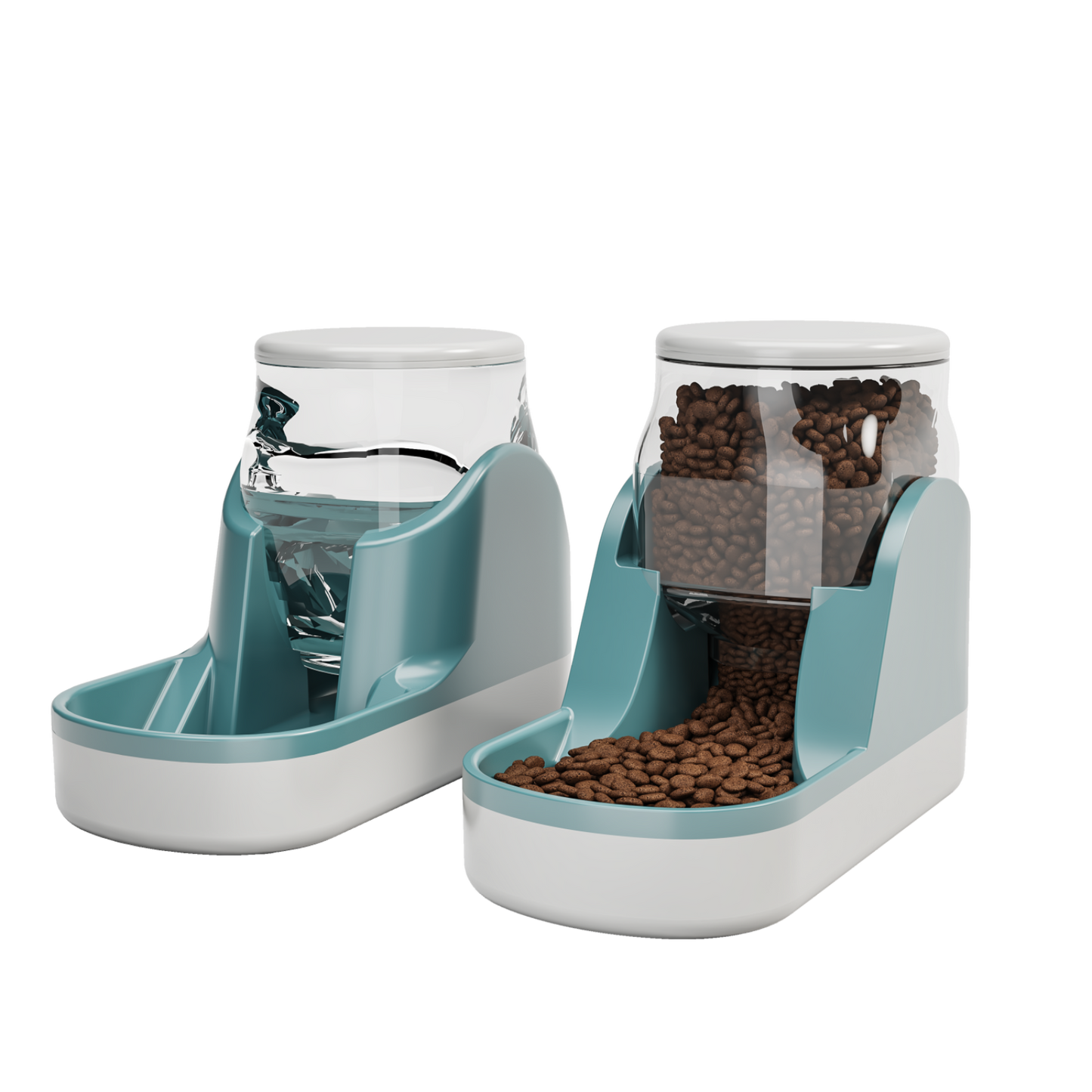 2 pack Automatic Dog Cat Feeder and Water Dispenser Gravity Food Feeder