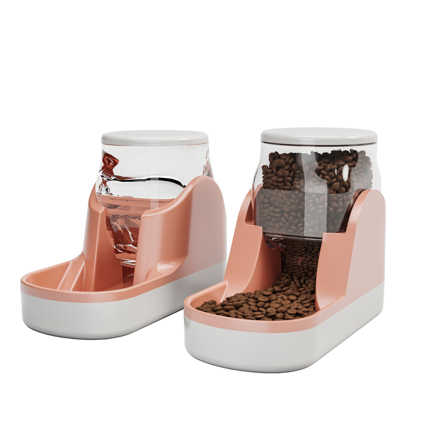 2 pack Automatic Dog Cat Feeder and Water Dispenser Gravity Food Feeder