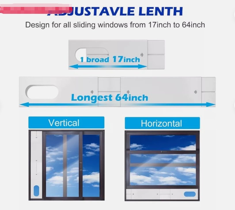 69inch Portable AC Window Vent kit,Universal Portable Air Conditioner Window Kit