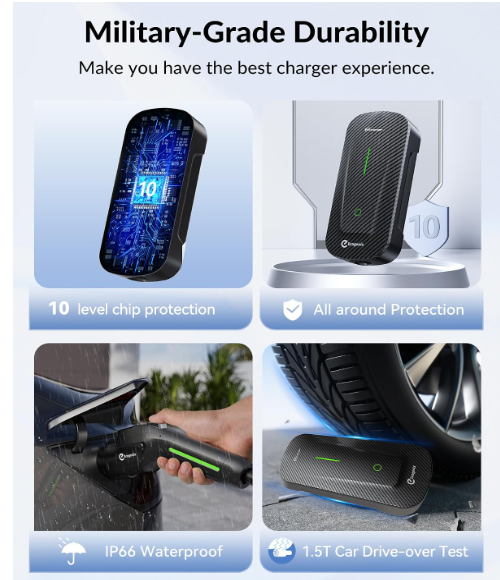 ast EV Charger for All Tesla 12Amp 110V-240V, 25 ft Extension Cord, Mobile Tesla Charger NEMA 6-20 Plug with NEMA 5-15 Adapter Fits for Tesla Model X/Y/3/S/Cybertruck
