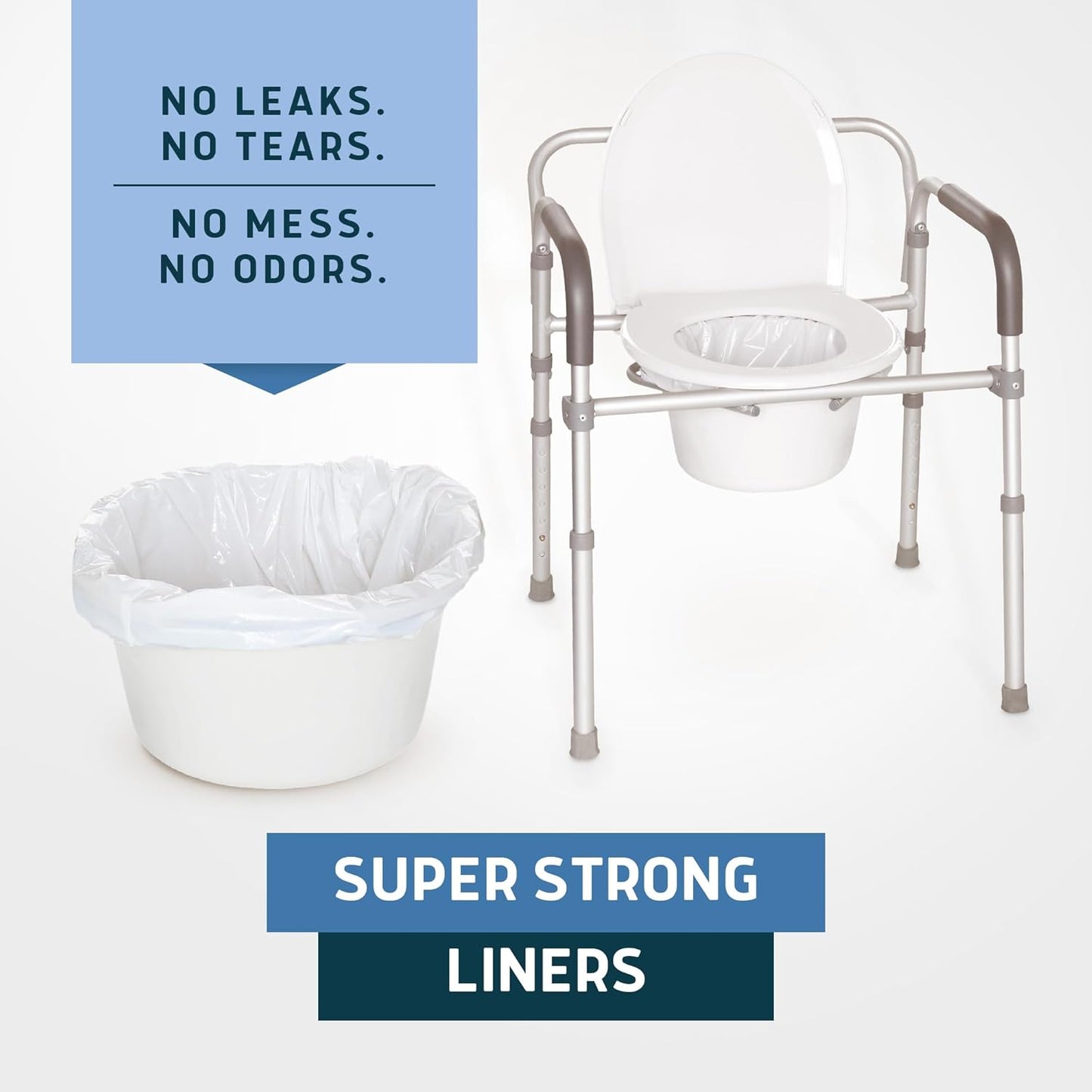 1000PCS Bedside Commode Liners Bags for Commode Toilet - Leak Proof &amp; Odorless Potty Liners for Portable Potty Chair Liners - Potty Bags for Portable Toilet