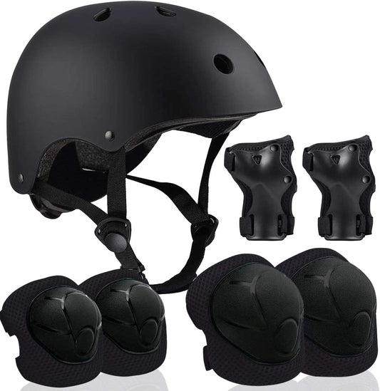 2-7 Years Old Kids Helmet, with Sports Protective Gear Set Knee Elbow Wrist Pads