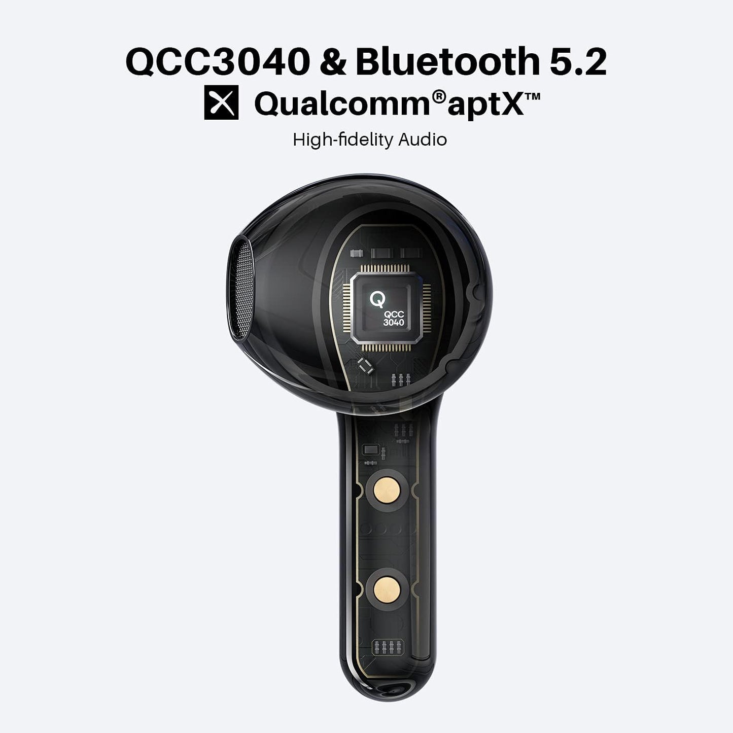 Tribit Wireless Earbuds, Bluetooth 5.2 Earbuds Qualcomm QCC3040, 4Mics CVC 8.0 Call Noise Canceling Crystal-Clear Calls Comfortable EarBuds