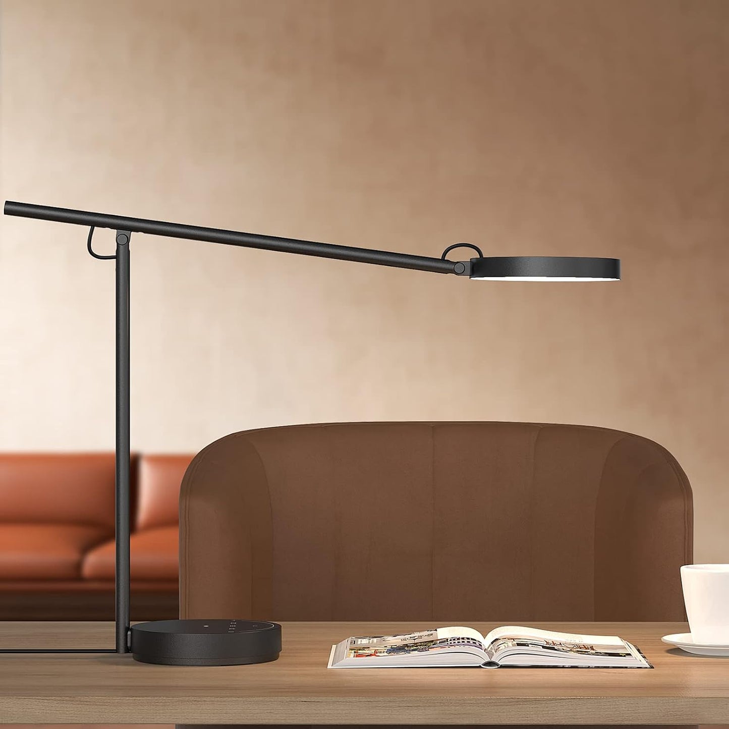Desk Lamps for Home Office with Stable Base, Adjustable Swing Arm Table Lamp