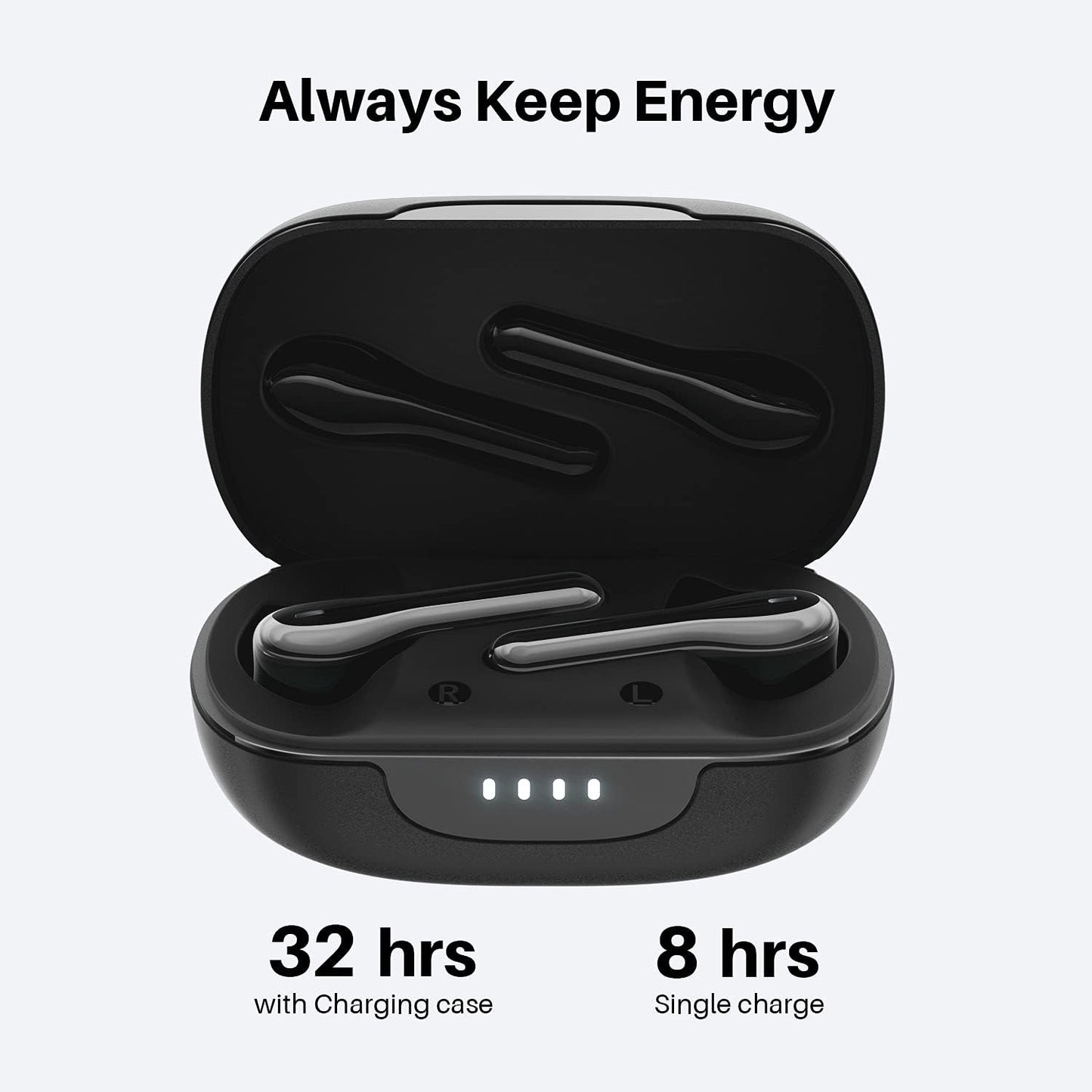 Tribit Wireless Earbuds, Bluetooth 5.2 Earbuds Qualcomm QCC3040, 4Mics CVC 8.0 Call Noise Canceling Crystal-Clear Calls Comfortable EarBuds