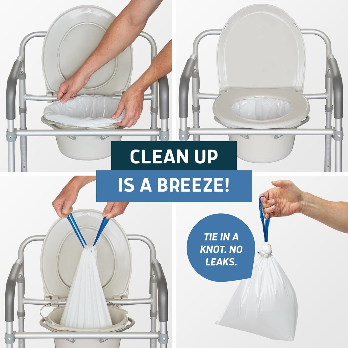 1000PCS Bedside Commode Liners Bags for Commode Toilet - Leak Proof &amp; Odorless Potty Liners for Portable Potty Chair Liners - Potty Bags for Portable Toilet