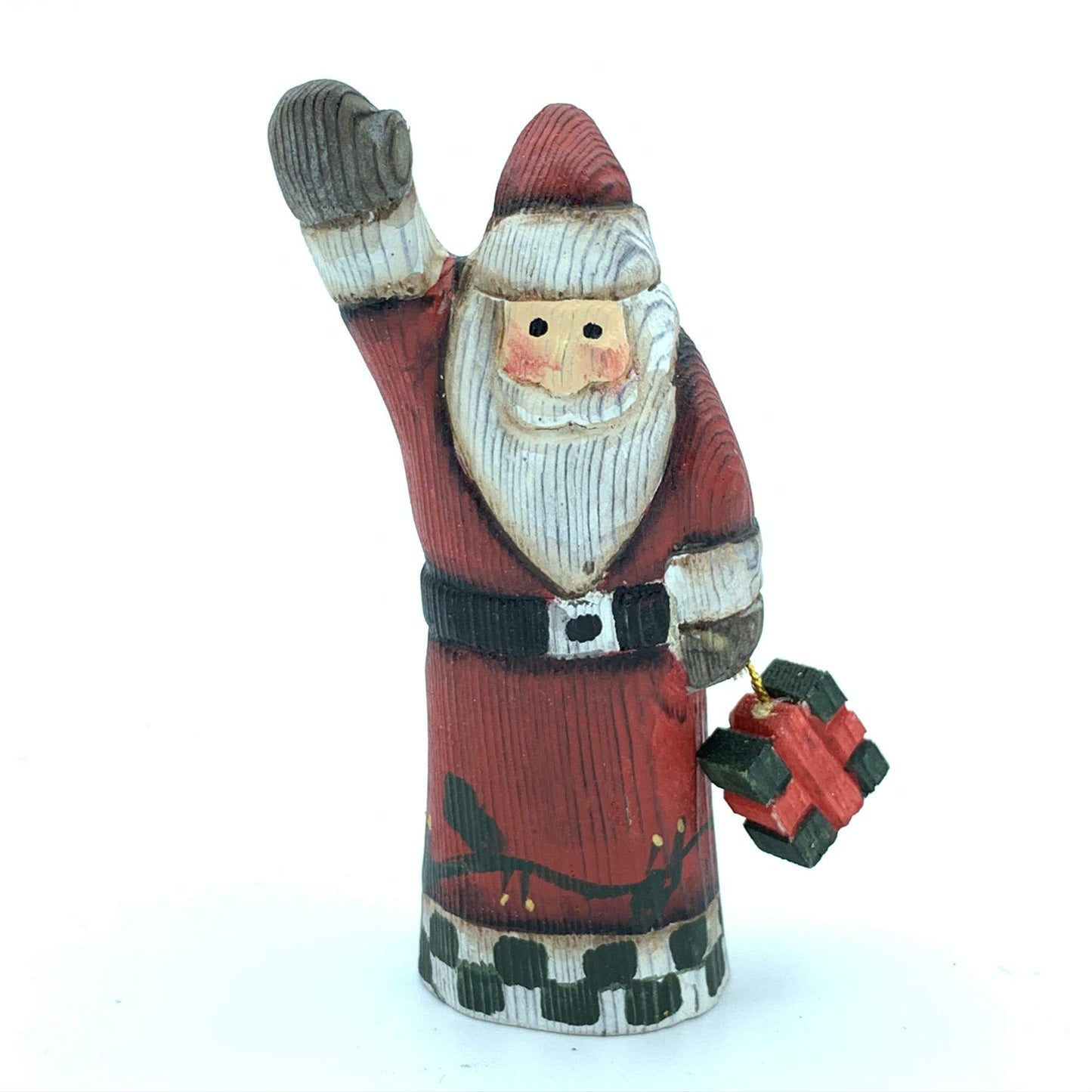 Wood Sculpture Home Decor Wood Statue Wood Figurines Room Decor Hand Carved Wild Animals (Santa Carry Box)