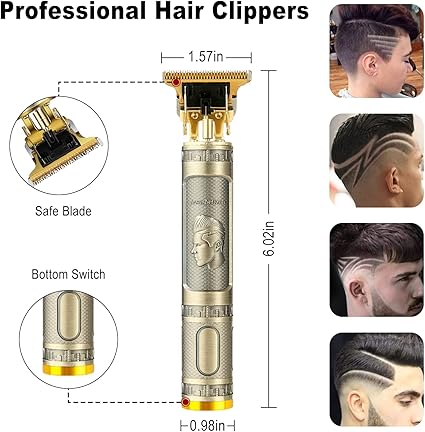 Cordless Hair & Beard Trimmer with 4 Guide Combs,Rechargeable T-Blade Hair Edgers Hair Clippers for Zero Gapped Haircut,Professional Electric Hair Trimmer