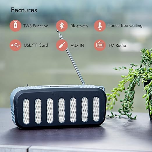 luetooth Rechargeable Speaker - Portable Wireless Speakers Long Hours Playtime 1200mAh Battery with Powerful Bass TF Card AUX USB Playback - Loud Speaker for Home Party Outdoor