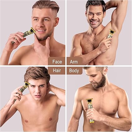 Cordless Hair & Beard Trimmer with 4 Guide Combs,Rechargeable T-Blade Hair Edgers Hair Clippers for Zero Gapped Haircut,Professional Electric Hair Trimmer