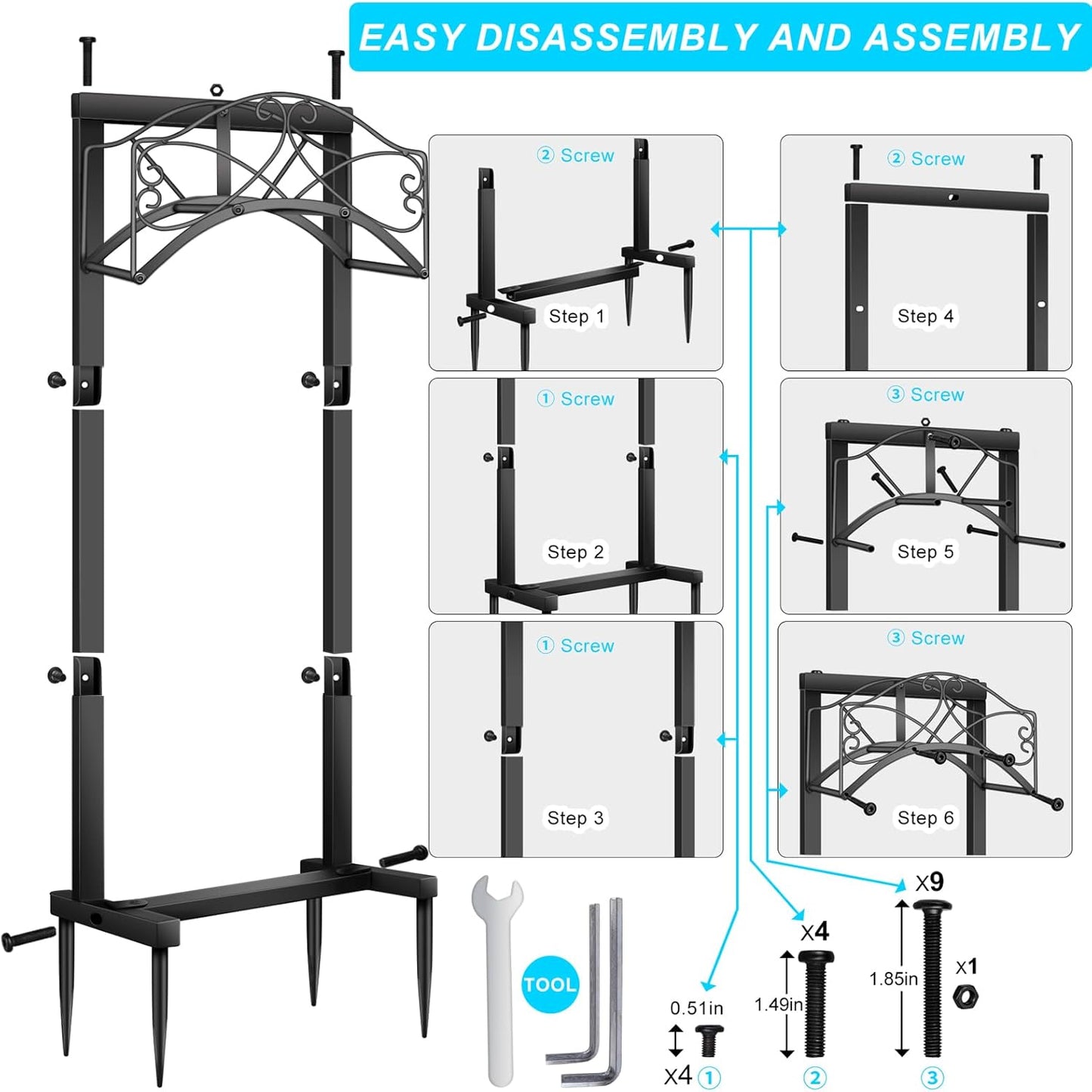 44.8"H Garden Hose Holder Freestanding Heavy Duty Hose Holder, Water Hose Holders