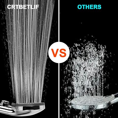 Shower Head with Hose, High Pressure 5 Mode Shower head Replacement, Shower Head for RV/Campers, Travel Trailer, Motorhome for Water Saving, Handheld Shower Head Holder and Hose, On Off Switch