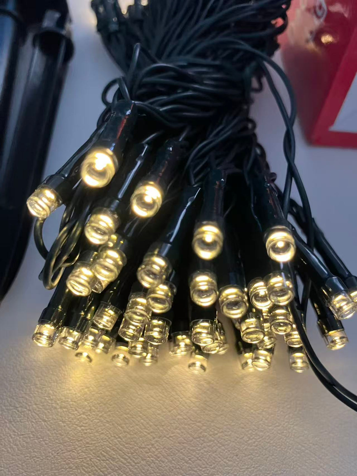 LED Solar Outdoor String Lights with 8 Modes, Warm White