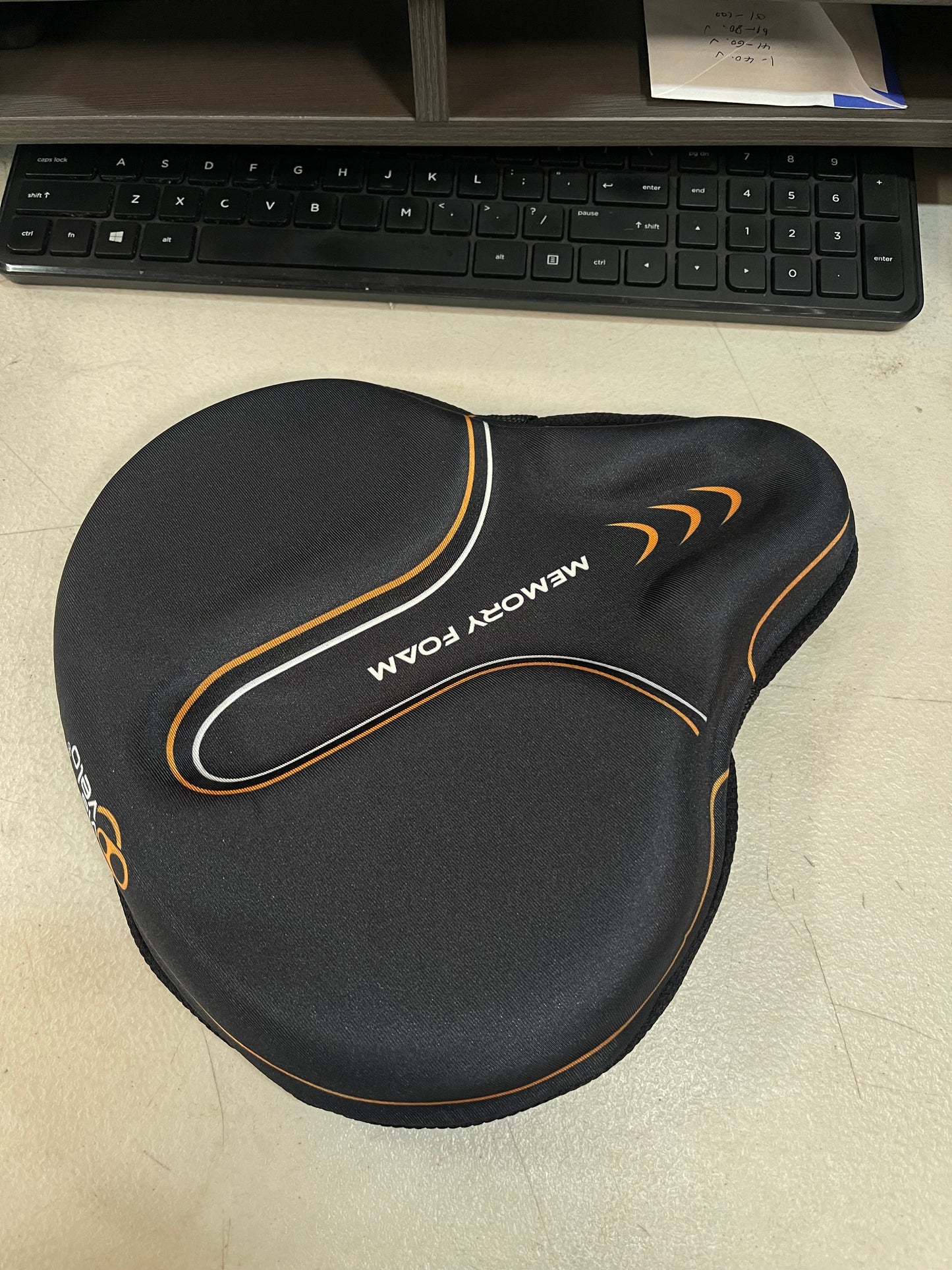 Bike Seat Cushion Cover Memory Foam, Large Wide Bicycle Saddle Soft for Men Women, Comfort Exercise Cycle Seats Cover Padded Fits Stationary Bikes, Cruiser, Spin, with Waterproof Cover