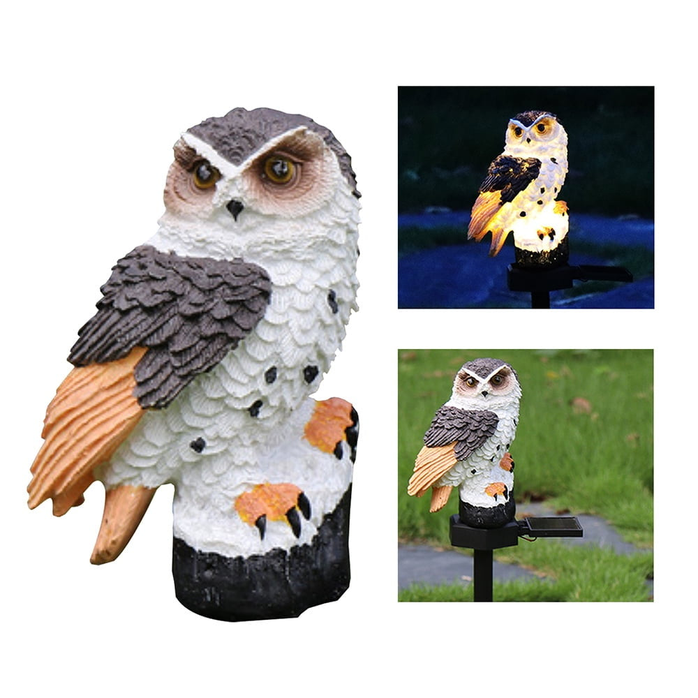 2Pcs Solar Lights LED Garden Owl Solar Lights Outdoor Decorative Waterproof Stake Lights Brown for Walkway Yard Lawn Landscape Holiday Outdoor Christmas Halloween Decorations