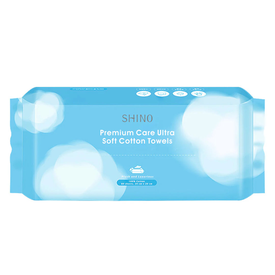 Premium Care Ultra Soft Cotton Towelettes, 80 Sheets/Pack