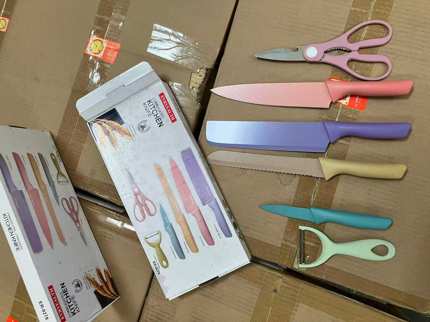 Evryealth Pastel Kitchen Knives Set of 6