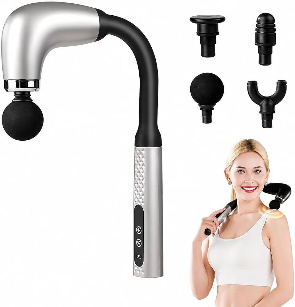 Massage Gun with Upgraded Extension Handle, Portable 10MM Massage Gun Deep Tissue, Back Massager, Muscles/Neck/Shoulders/Waist/Legs Massager