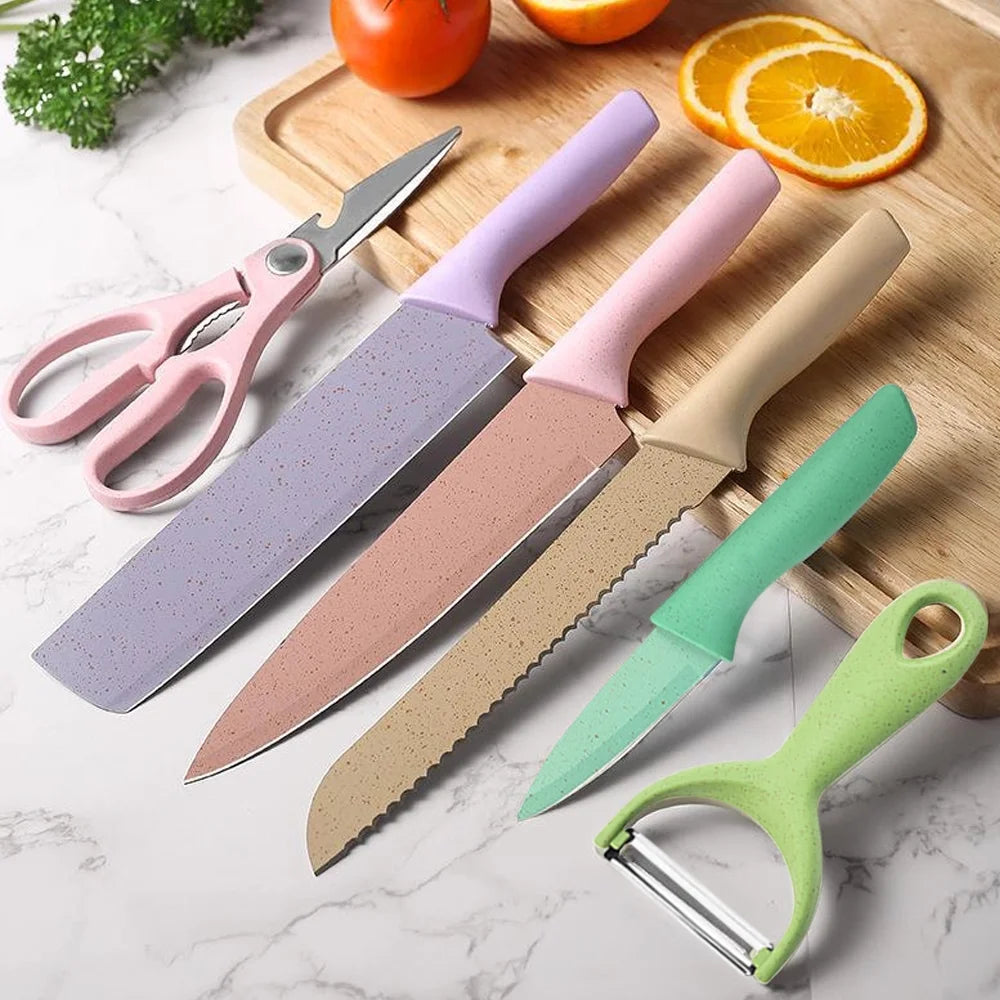 Evryealth Pastel Kitchen Knives Set of 6