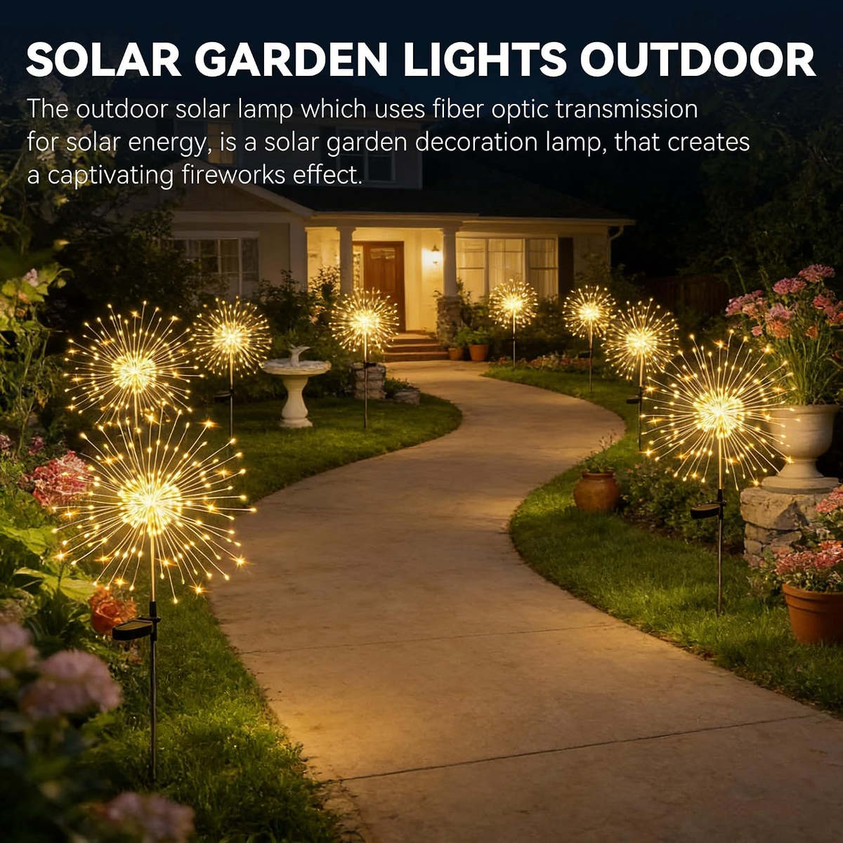 Garden Lights Outdoor,Waterproof Garden, 4pcs Twinkling Firework Lights Decorative with 8 Modes,Decor for Yard Patio Pathway Lawn for Yard Outside Fairy Decorative