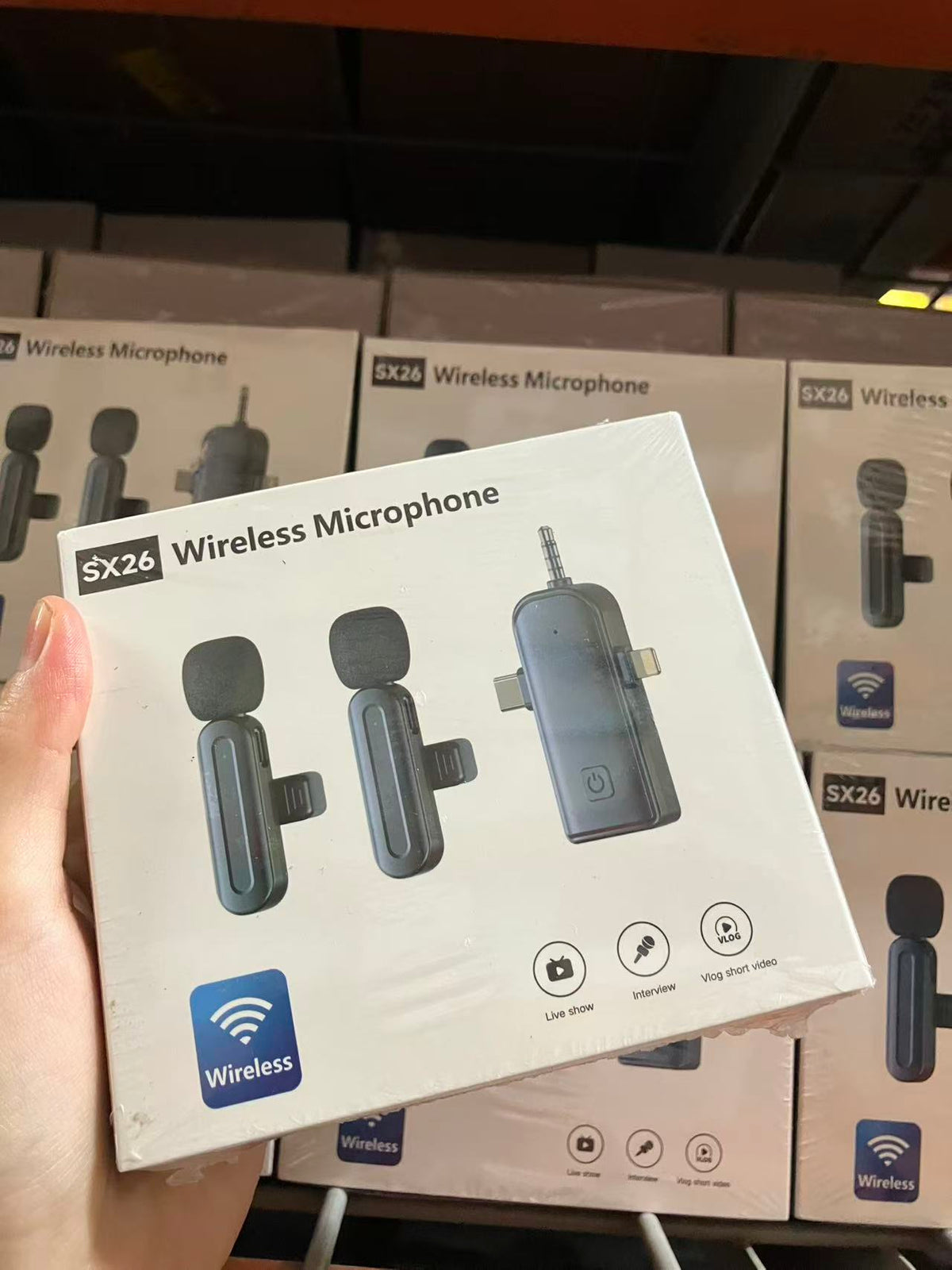Wireless Mini Microphone for iPhone, Android, 4 Pack Clip on Mini Mic with USB-C & Lightning, 2-in-1 Noise Reduction Lavalier Lapel Mic for Video Recording, Podcast, Vlogging,