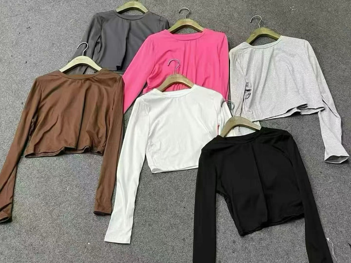 Women's long sleeve crop tops wholesale lot
