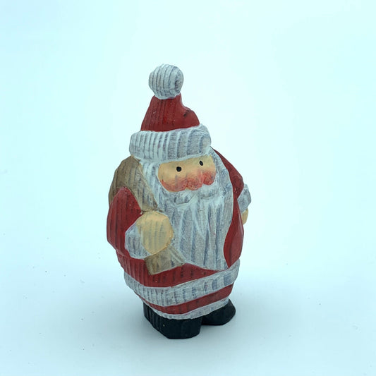 YEEYAYA Santa bag Wood sculpture Hand Carved Wood Wooden Santa Claus Figurine  Wood Statue Room Decor home Decor Merry Christmas gift