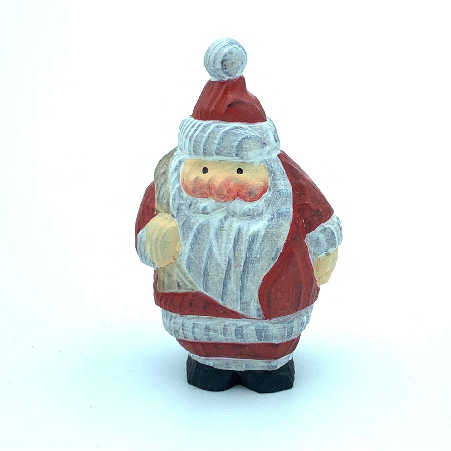 YEEYAYA Santa bag Wood sculpture Hand Carved Wood Wooden Santa Claus Figurine  Wood Statue Room Decor home Decor Merry Christmas gift