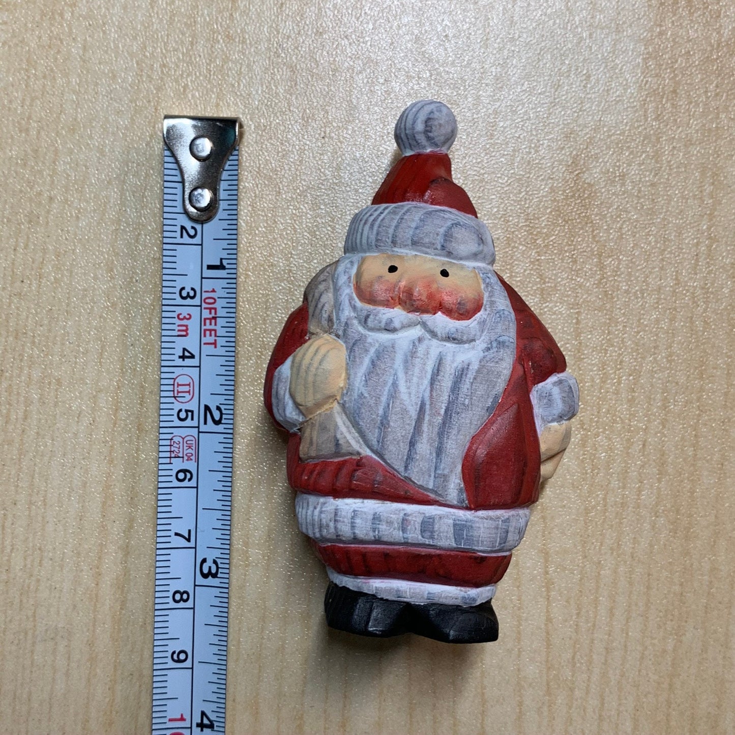 YEEYAYA Santa bag Wood sculpture Hand Carved Wood Wooden Santa Claus Figurine  Wood Statue Room Decor home Decor Merry Christmas gift