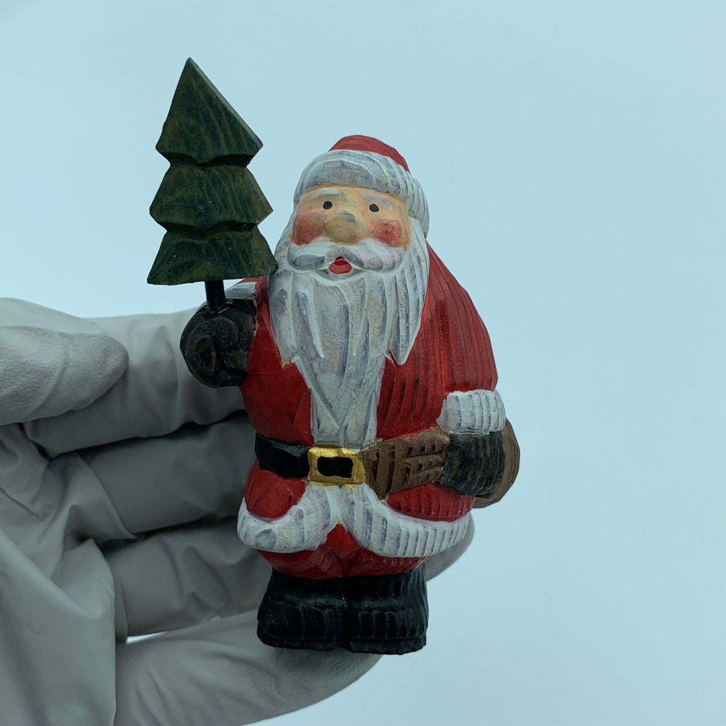 woodcarving Hand Carved Wood Wooden Santa Claus Figurine Merry Christmas gift