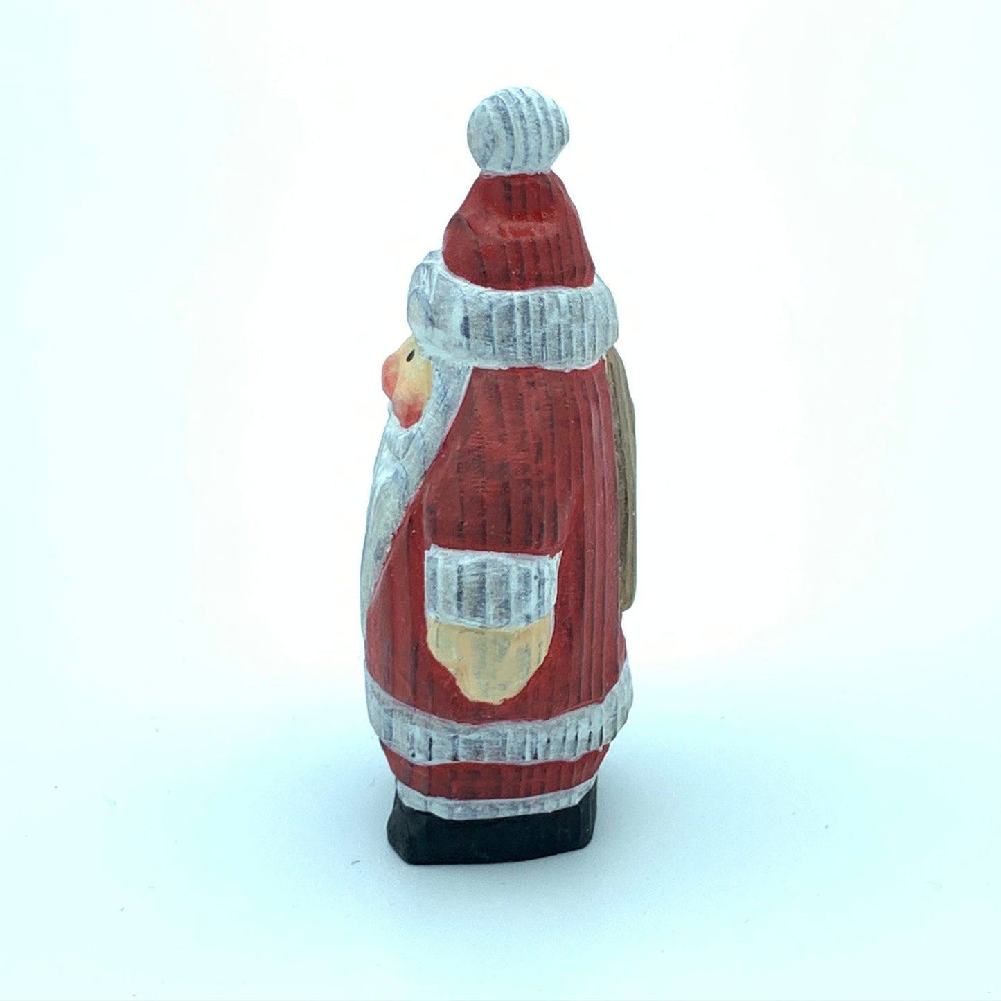 YEEYAYA Santa bag Wood sculpture Hand Carved Wood Wooden Santa Claus Figurine  Wood Statue Room Decor home Decor Merry Christmas gift