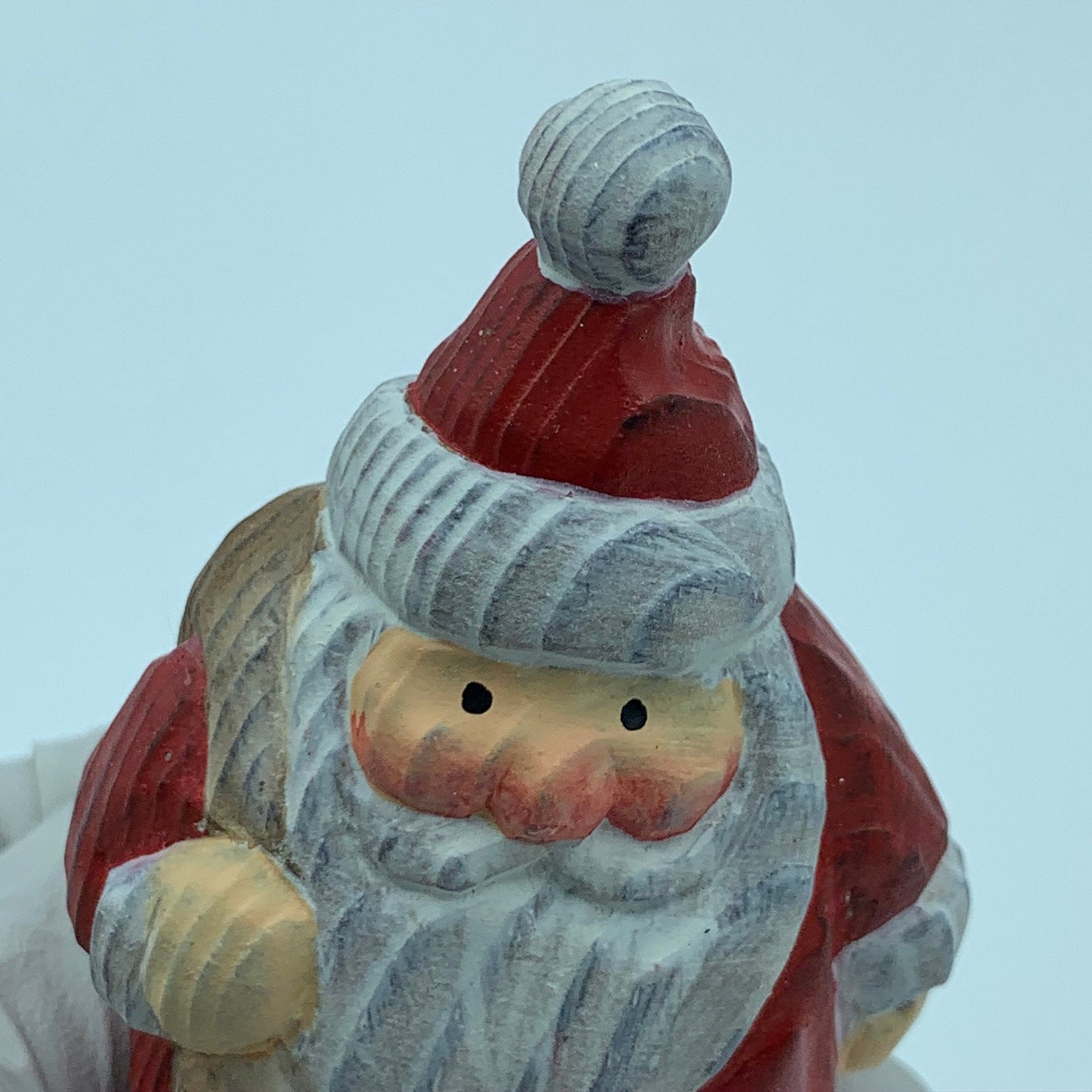 YEEYAYA Santa bag Wood sculpture Hand Carved Wood Wooden Santa Claus Figurine  Wood Statue Room Decor home Decor Merry Christmas gift