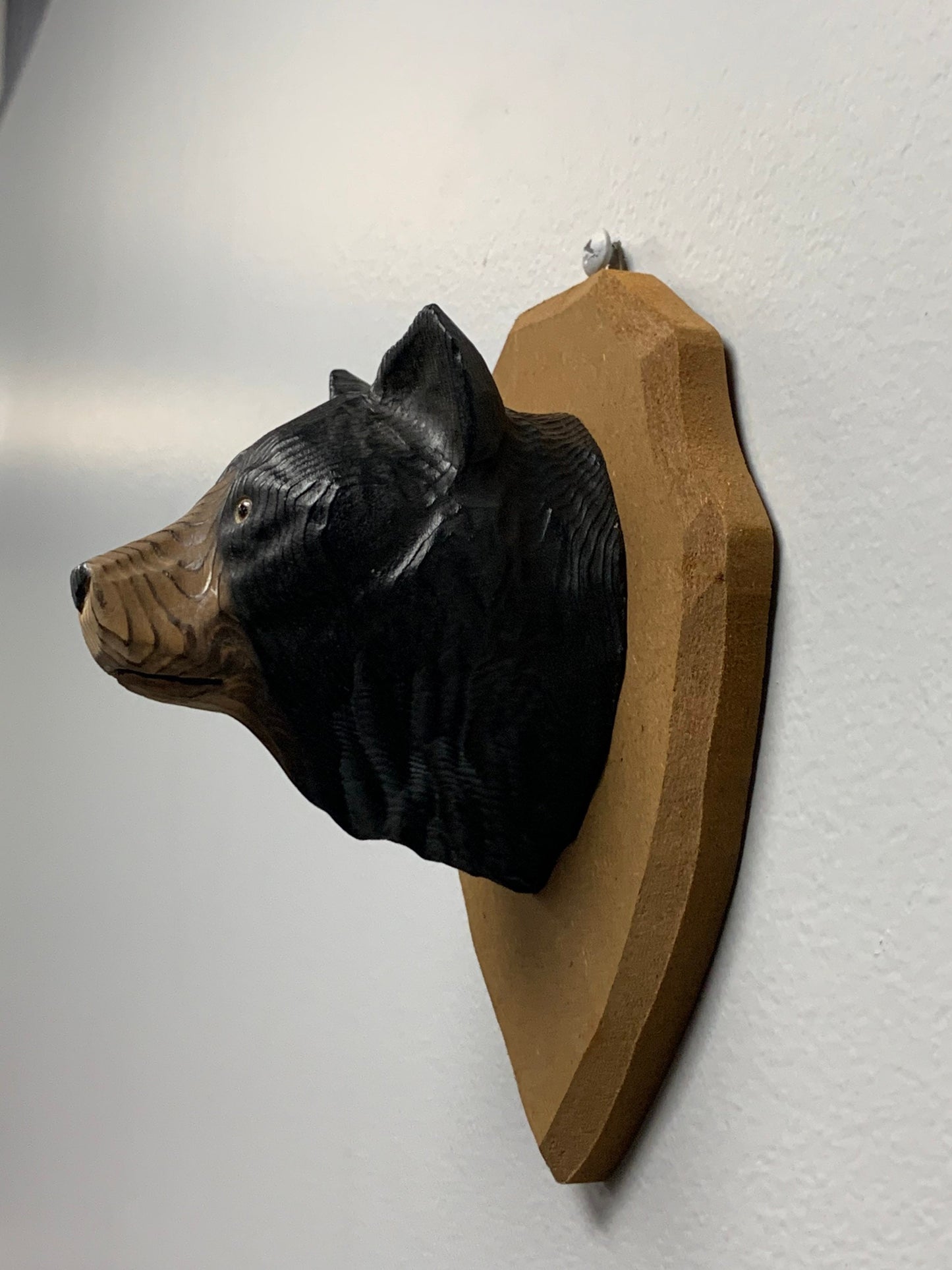 YEEYAYA Bear Head Wall decor Wall Art Wood sculpture Hand Carved Wood Wooden Bear Figurine Christmas gift present home Decor room Decor