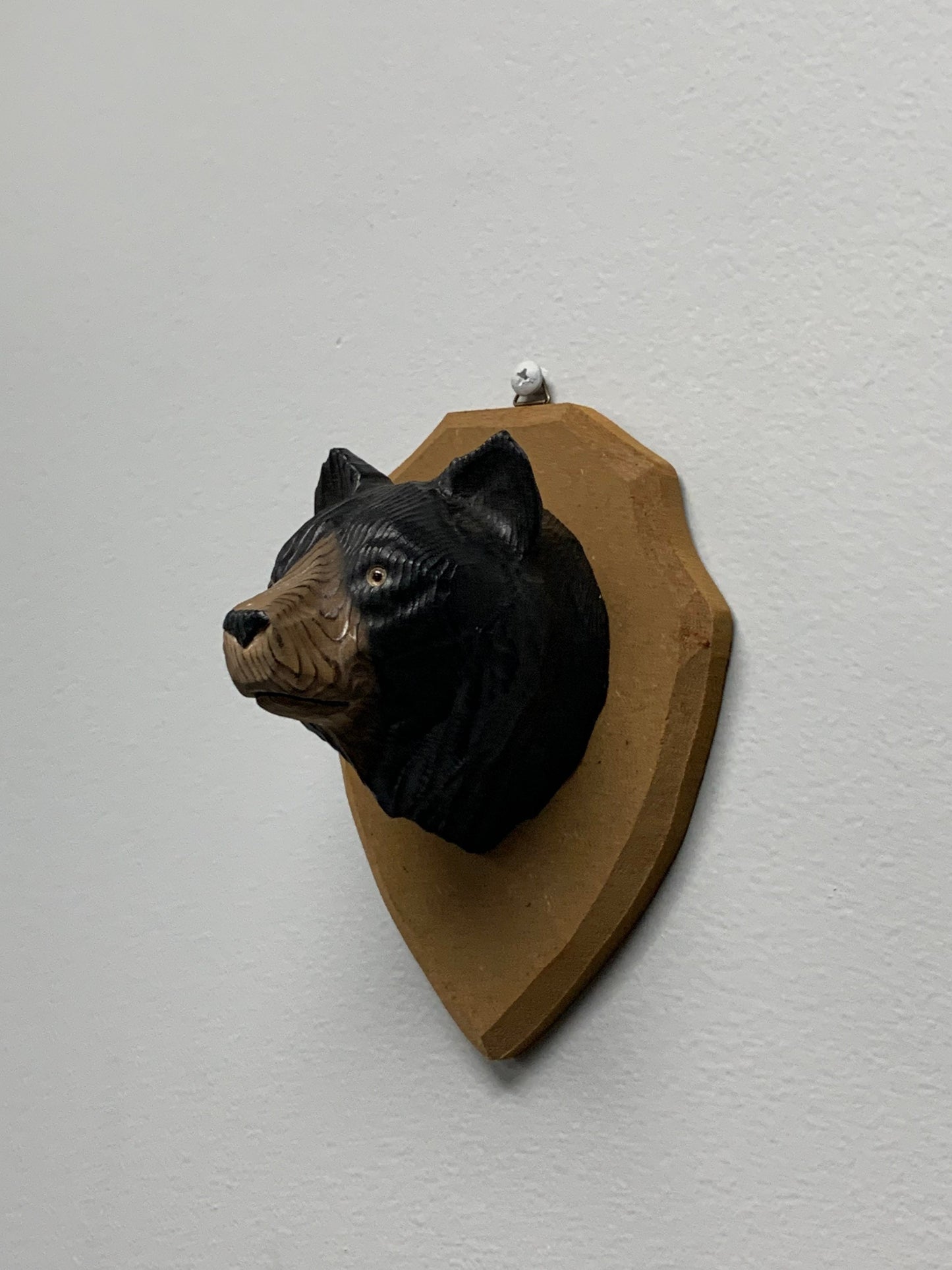 YEEYAYA Bear Head Wall decor Wall Art Wood sculpture Hand Carved Wood Wooden Bear Figurine Christmas gift present home Decor room Decor