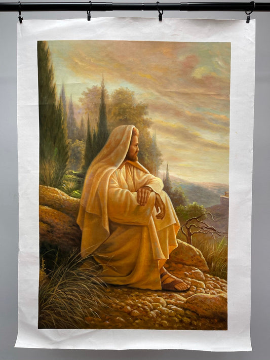 100% hand-painted 36in x24in Jesus oil paintings