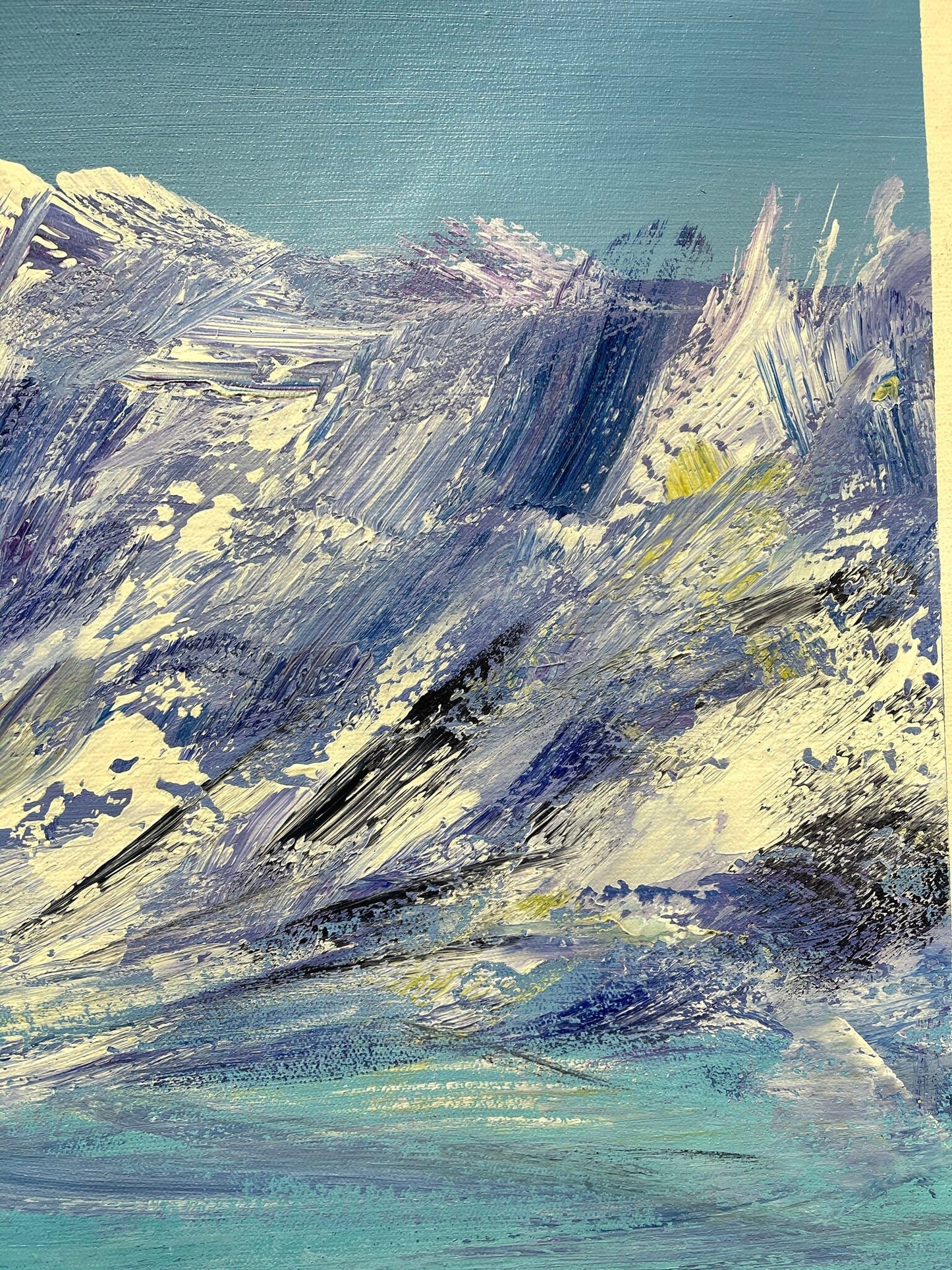 100% hand-painted 36in x24in Snow mountain oil paintings on  canvas