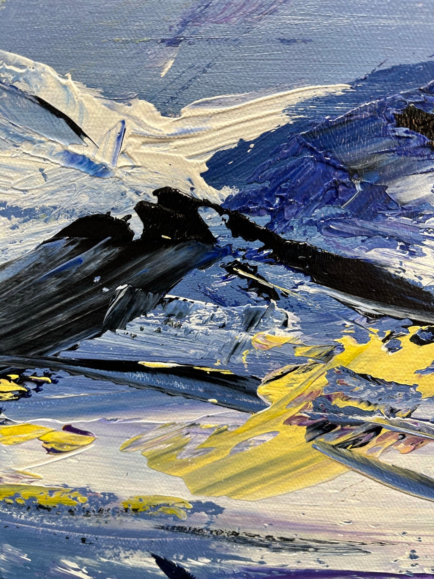 100% hand-painted 36in x24in Snow mountain oil paintings on  canvas