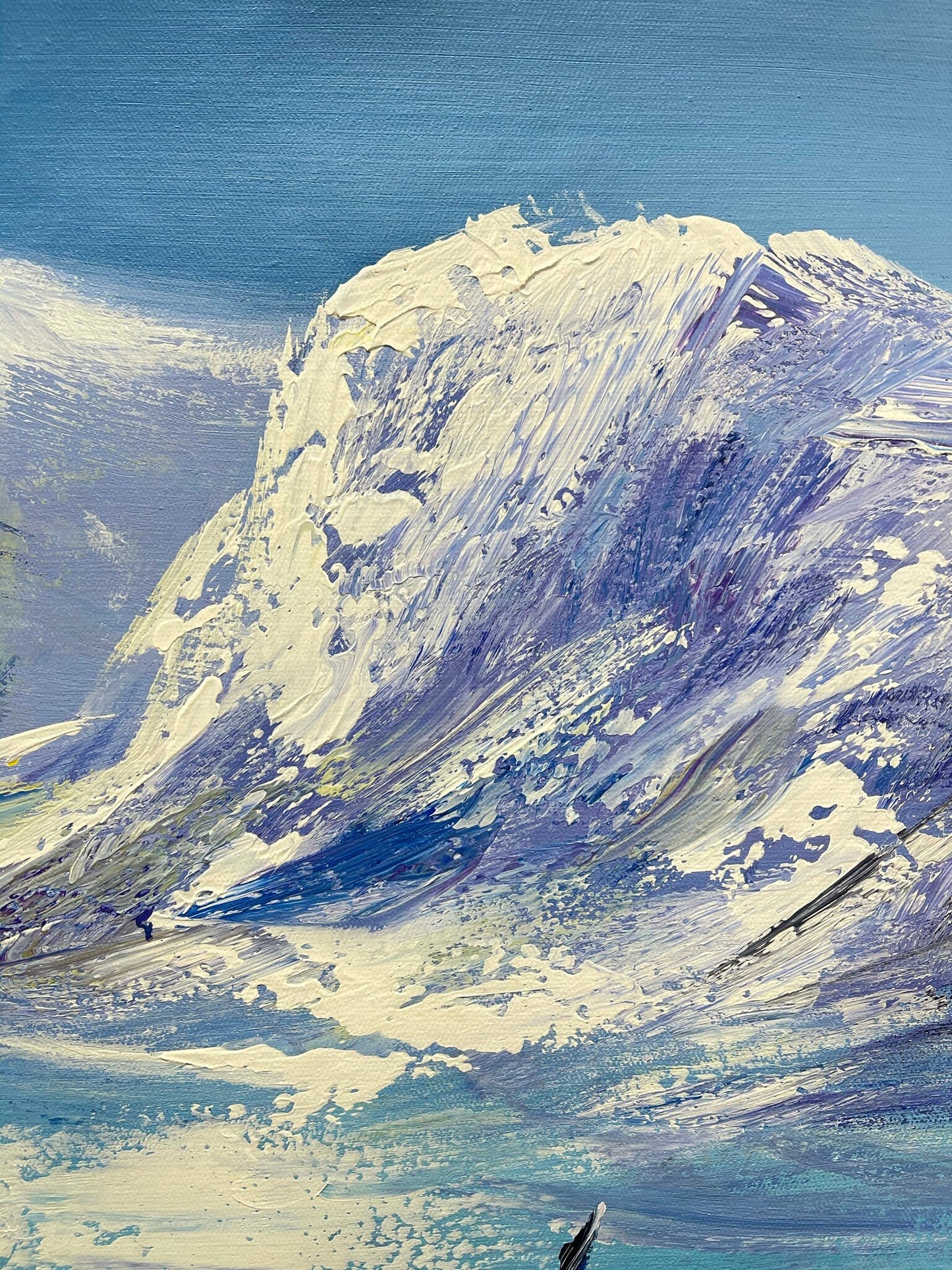 100% hand-painted 36in x24in Snow mountain oil paintings on  canvas
